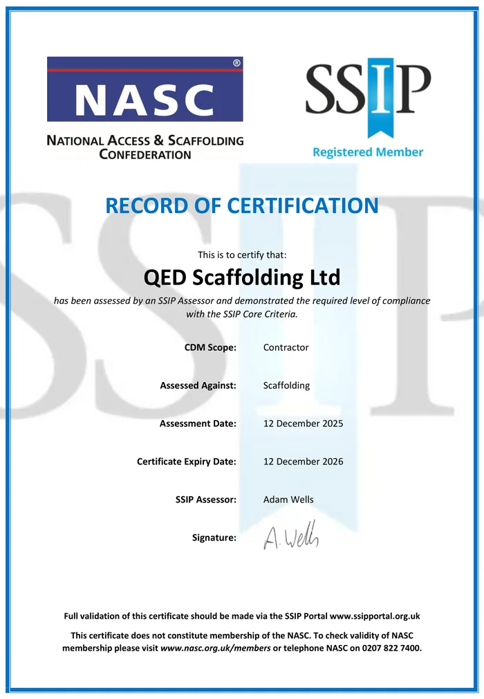 SSIP record of certification through NASC